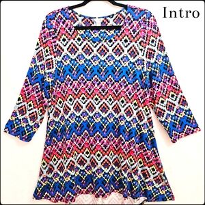 Colorful Wrinkle Resistant Tunic, Stretchy & Soft Jersey Fabric, Size 1X